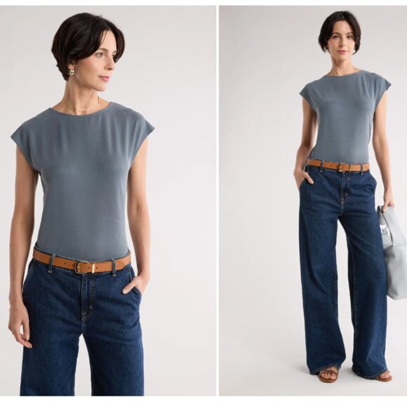 TWO Brand New Nordstrom Cap Sleeve Soft Modal Blend Business Casual T-Shirt | XS - Picture 3 of 10